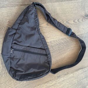 AmeriBag Healthy Back Bag Crossbody Sling Backpack In brown 15in
